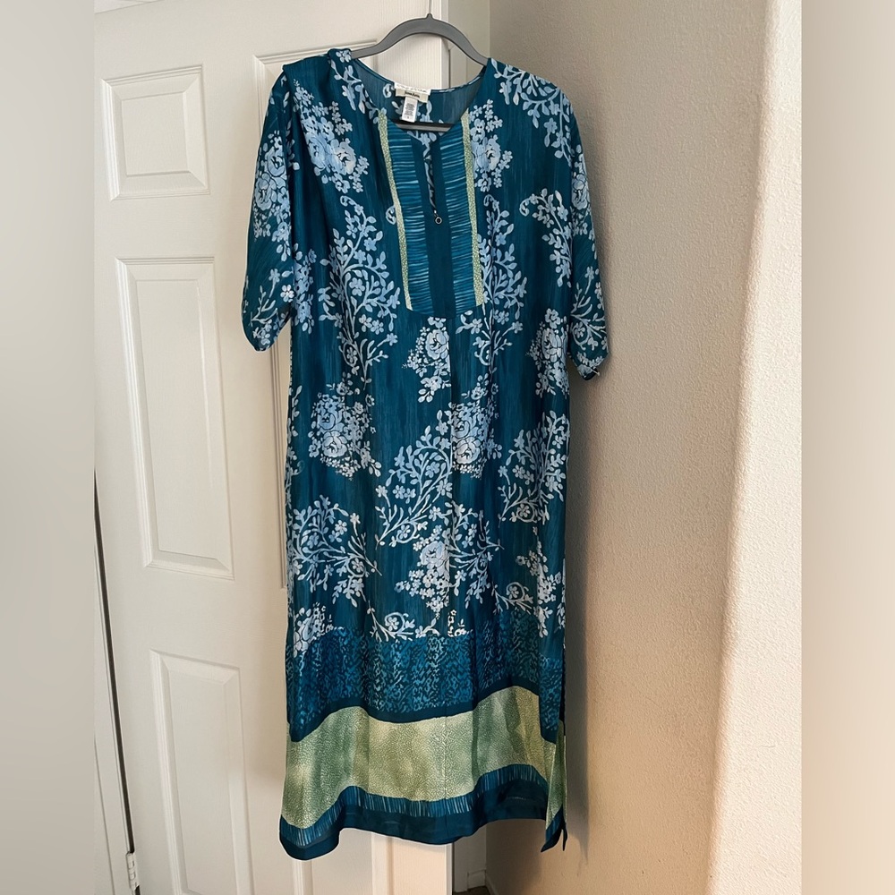 oscar de la renta neiman marcus blue kaftan size small